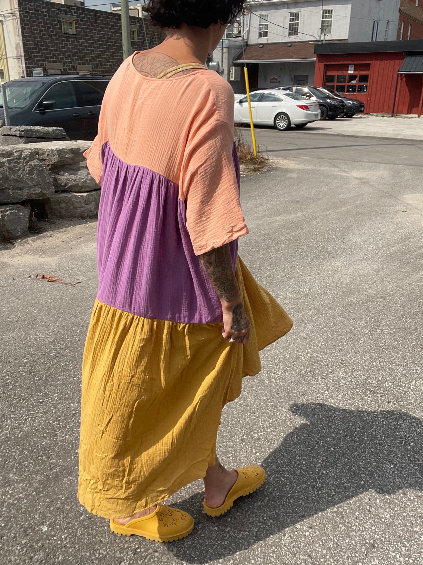 Tiered Dress - Multi Colour Gauze