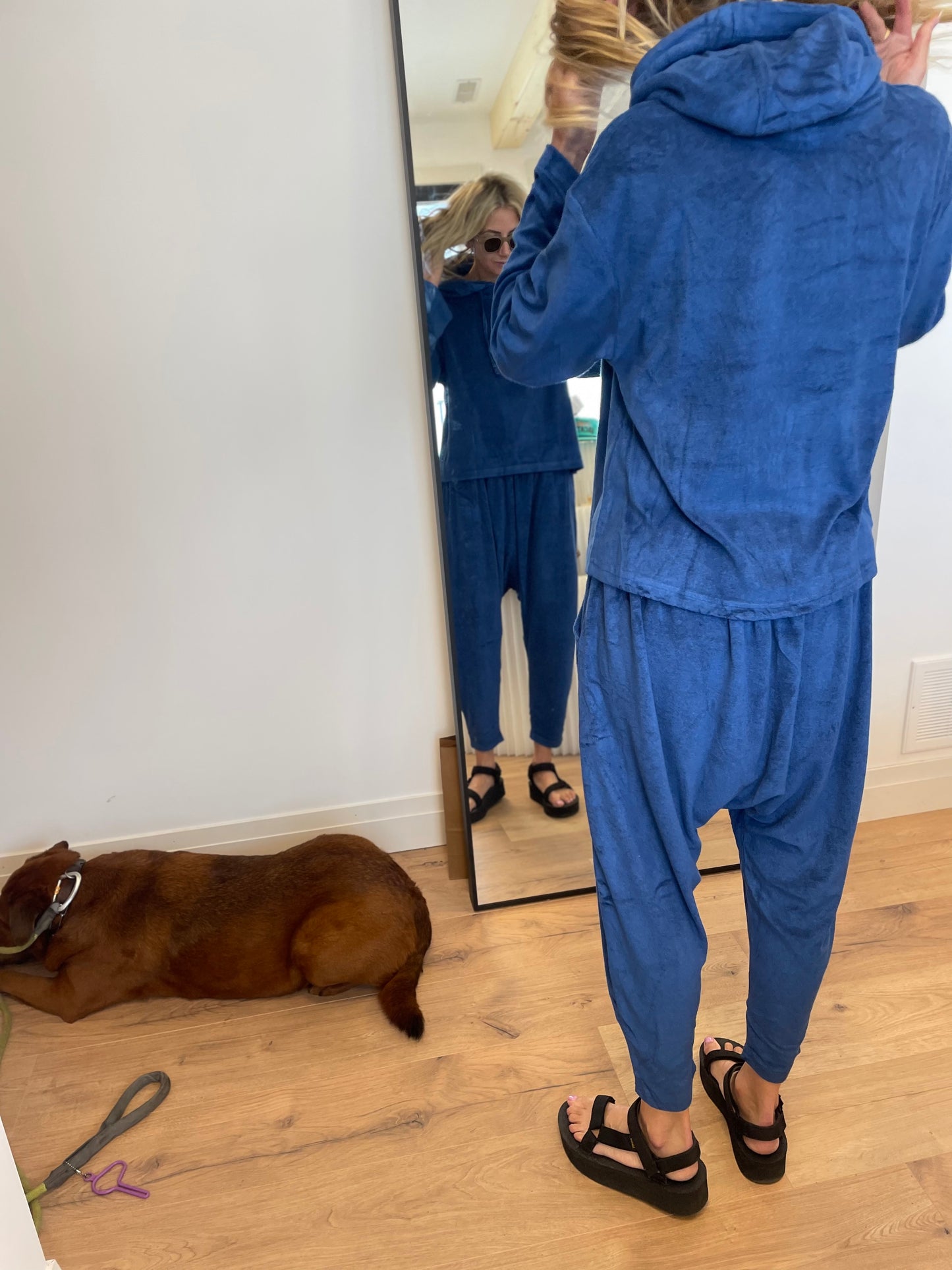 Drop Crotch Pants - Blue Terry