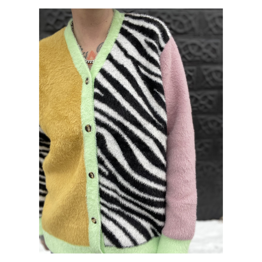 Fuzzy 2024 cardigan sweater