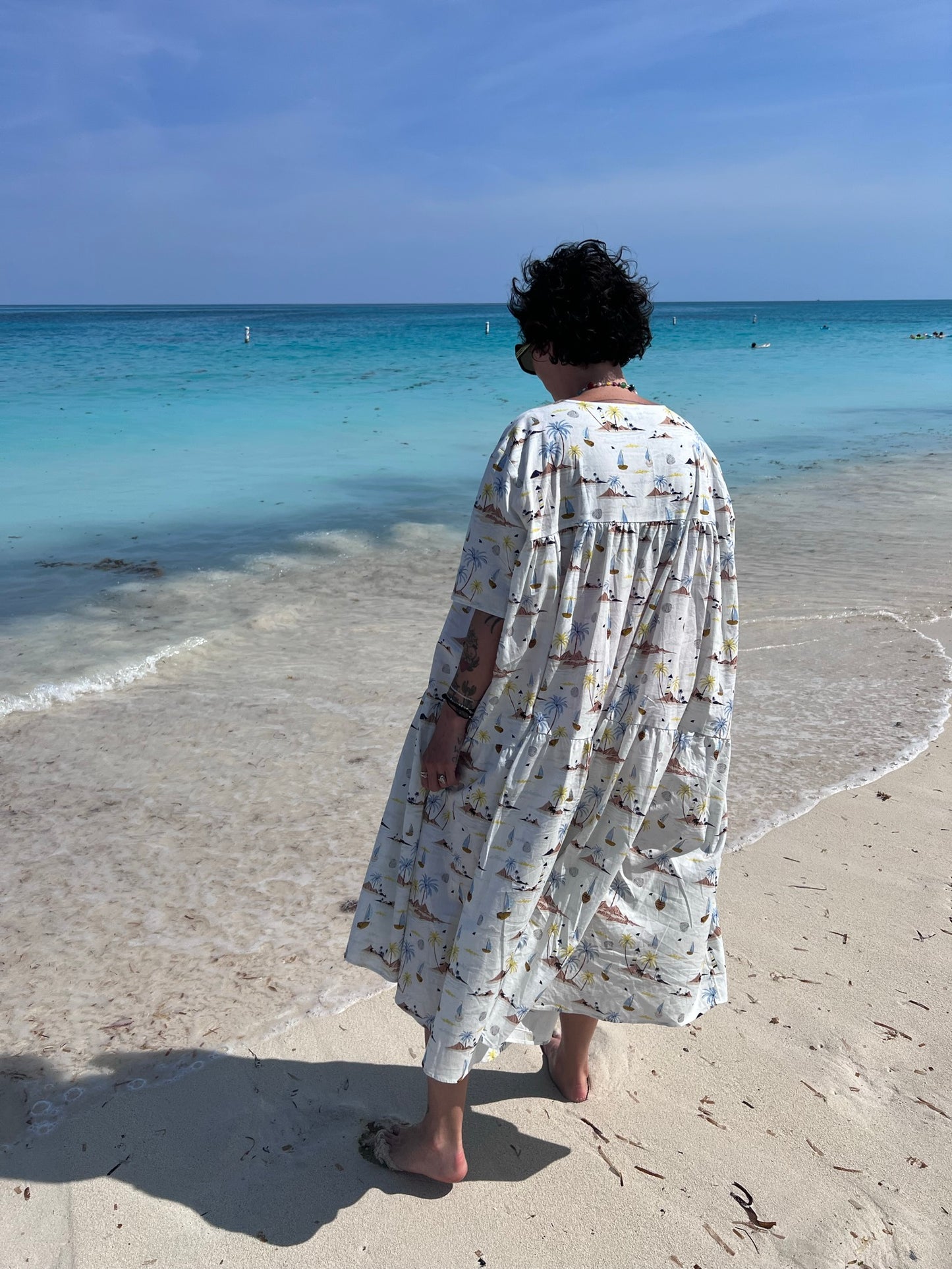 Tiered Dress - Sailboats