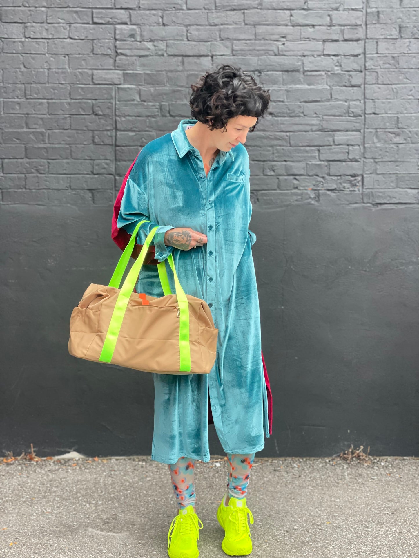 Velour Maxi - Teal / merlot