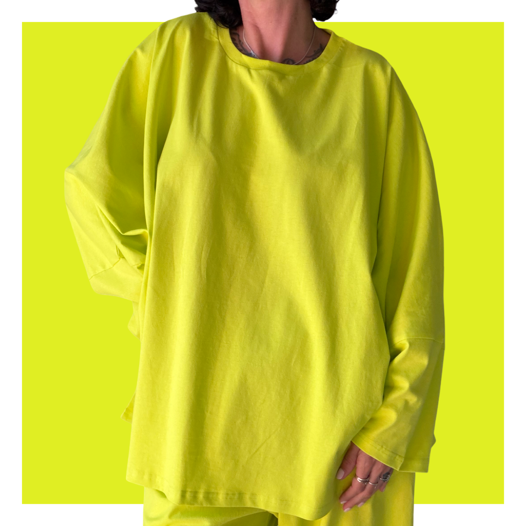 Kaftan Tee - Highlighter Yellow