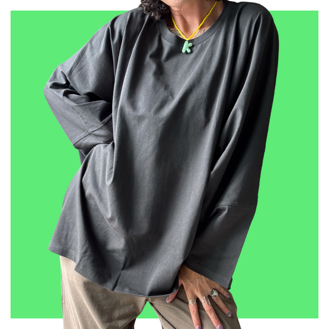 Kaftan Tee - Washed Black