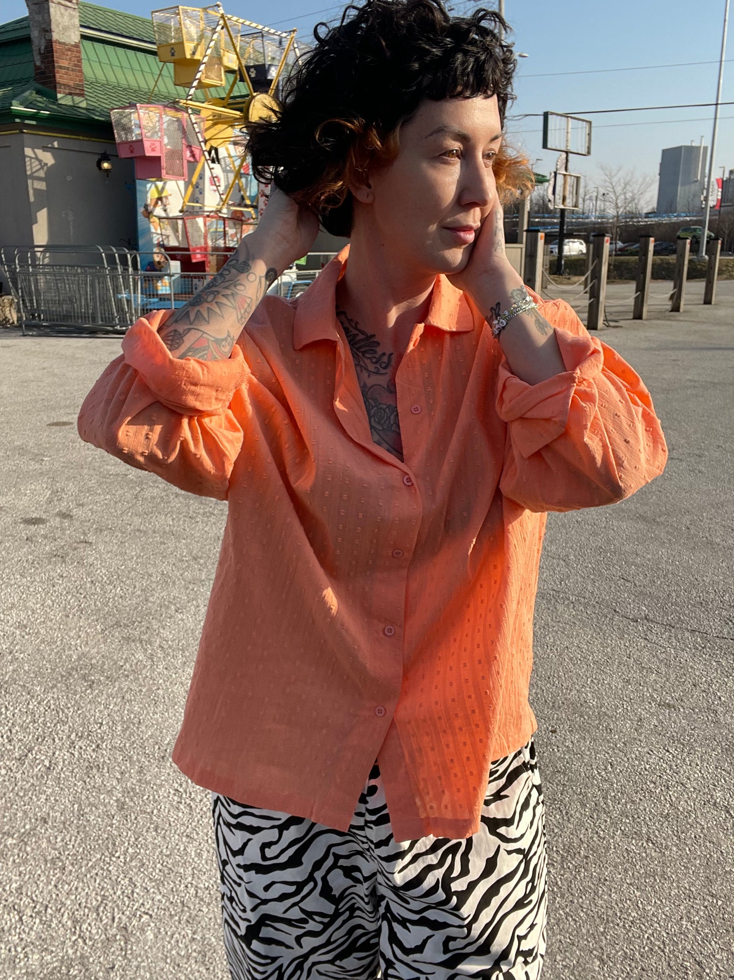 Semi Sheer Shirt - Creamsicle