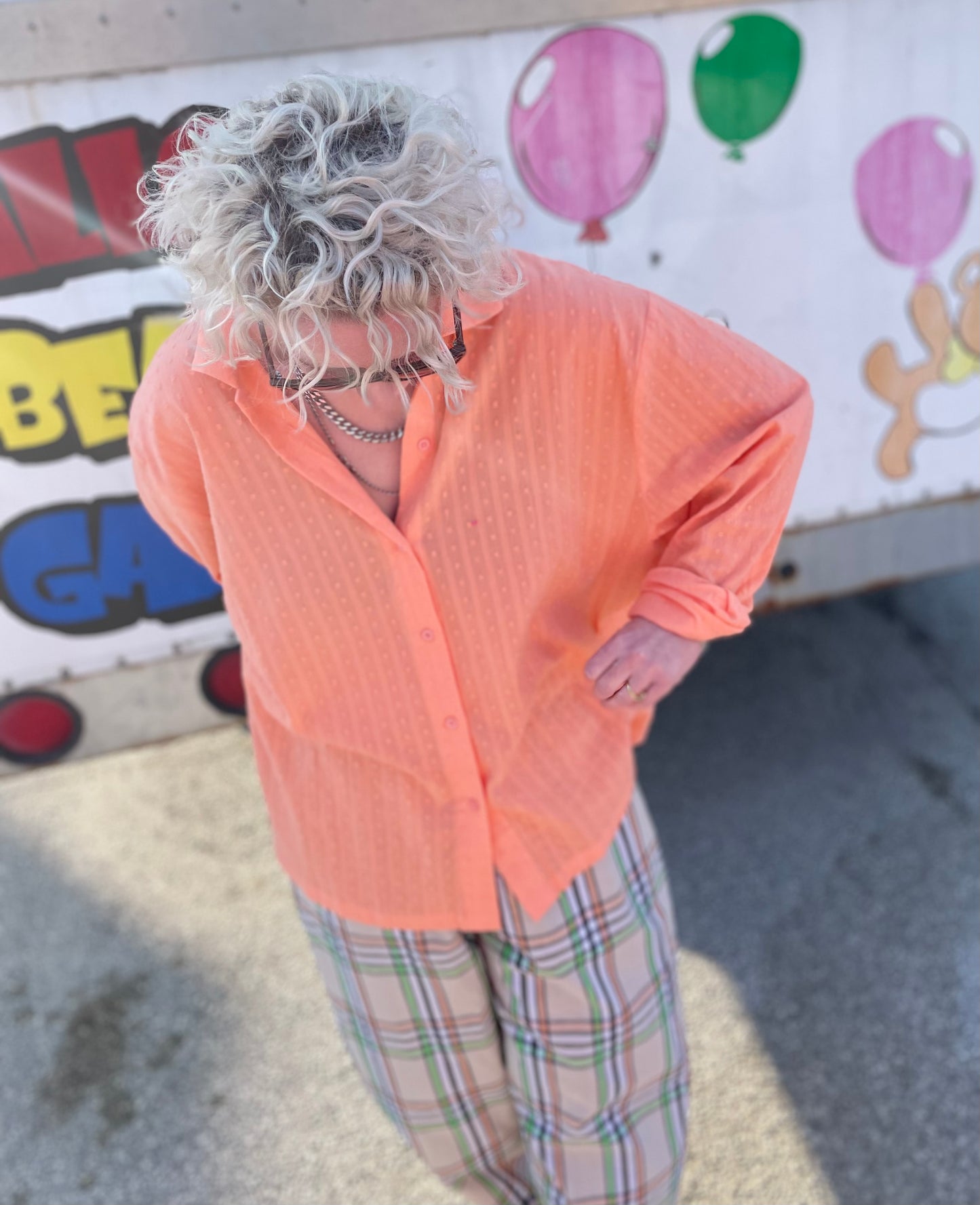 Semi Sheer Shirt - Creamsicle