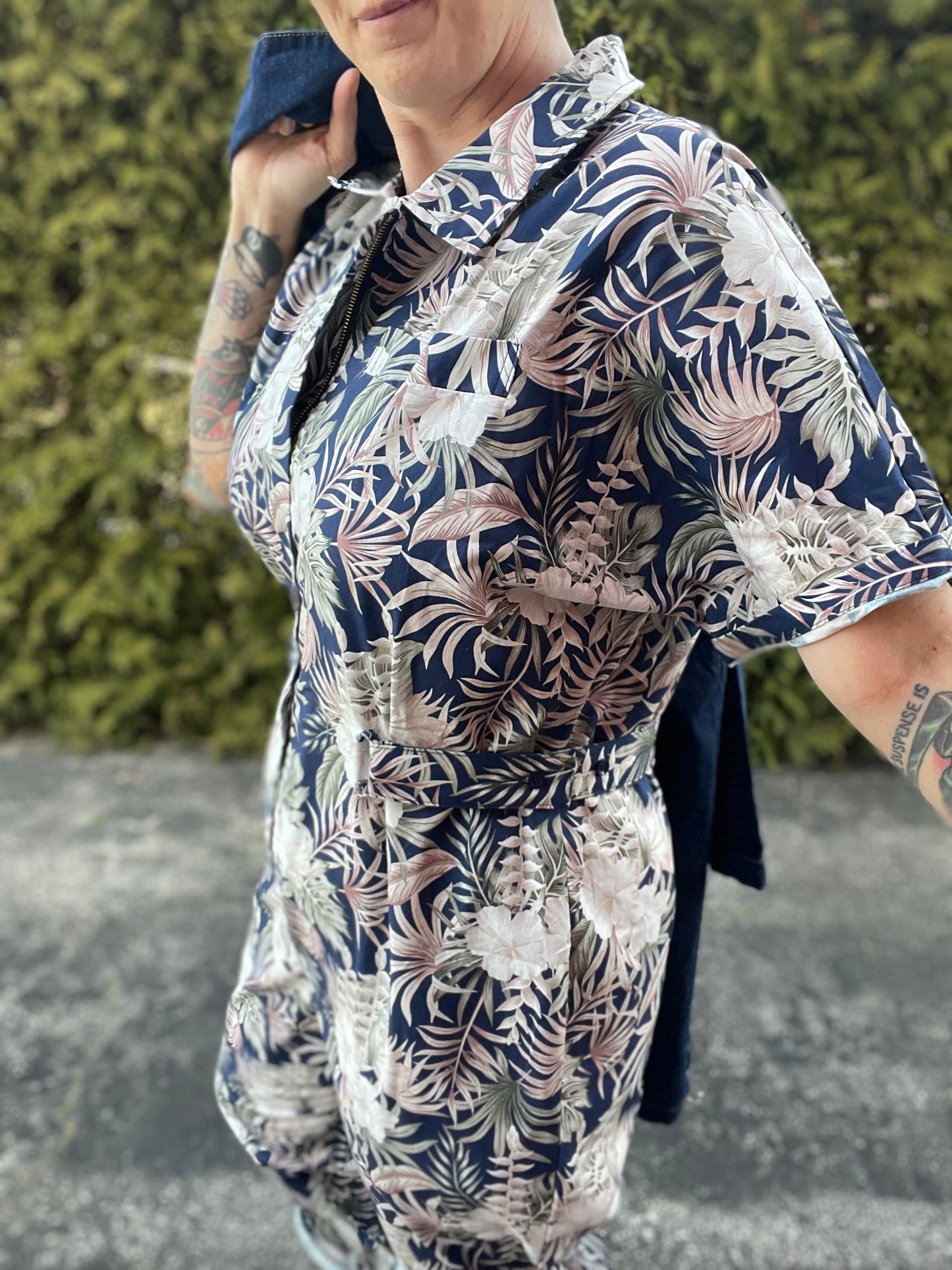 Cinch Waist Jumpsuit - Floral