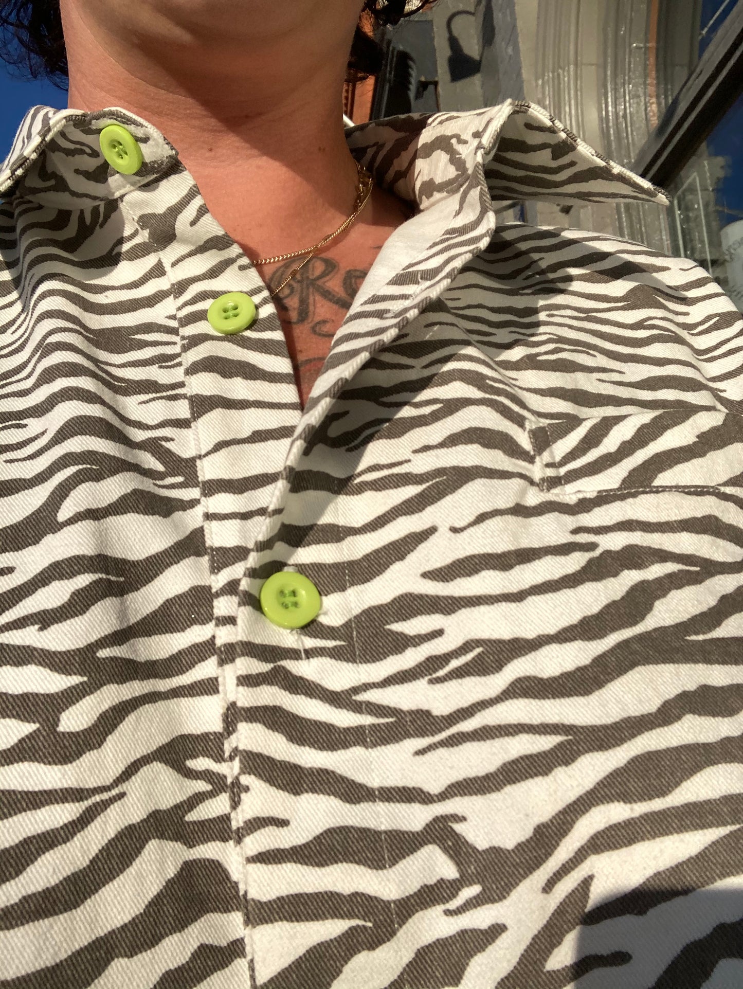 Zebra Shirt Dress