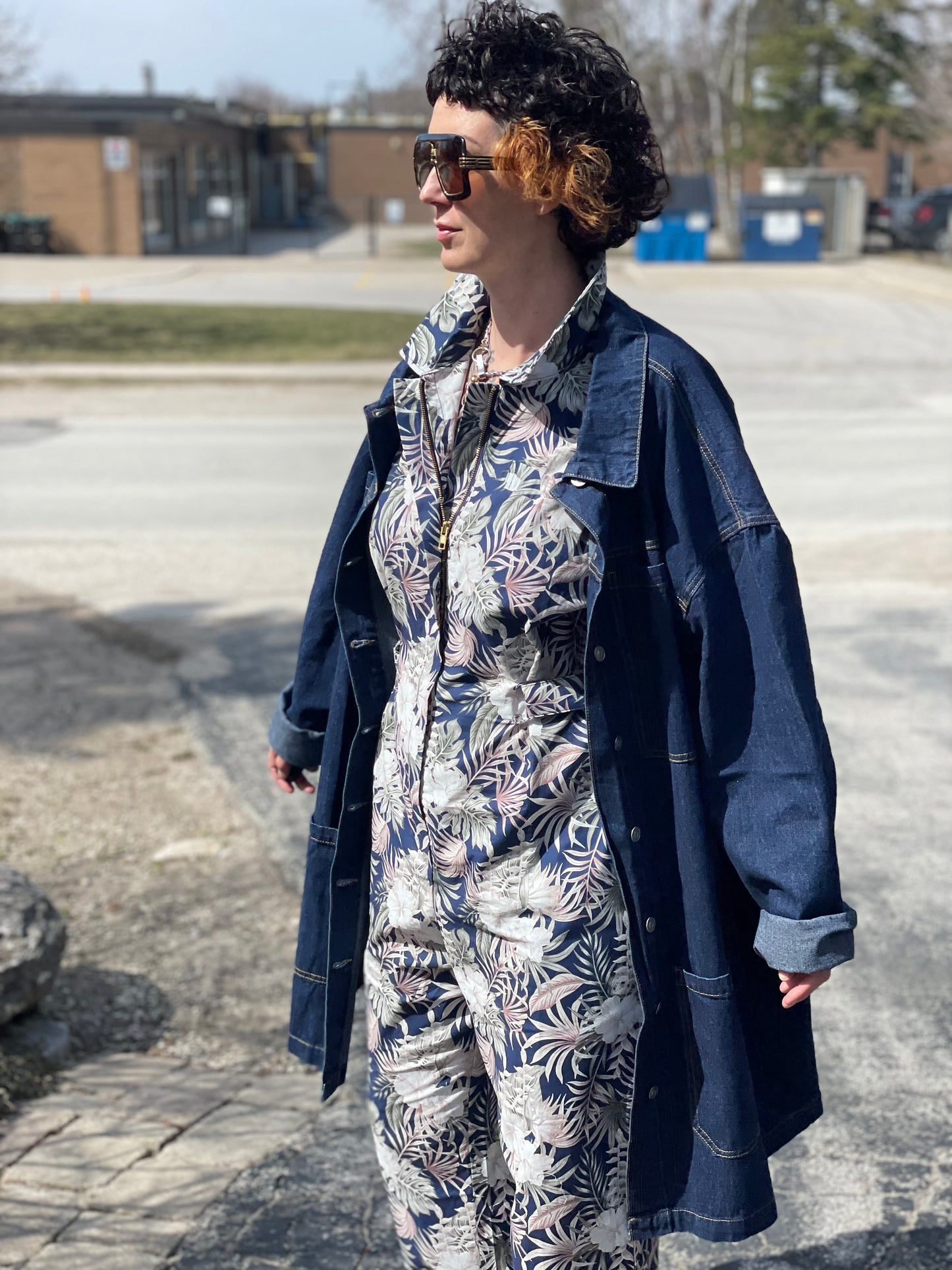 Cinch Waist Jumpsuit - Floral