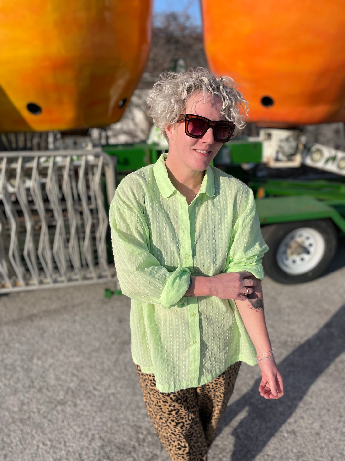 Semi Sheer Shirt - Mint