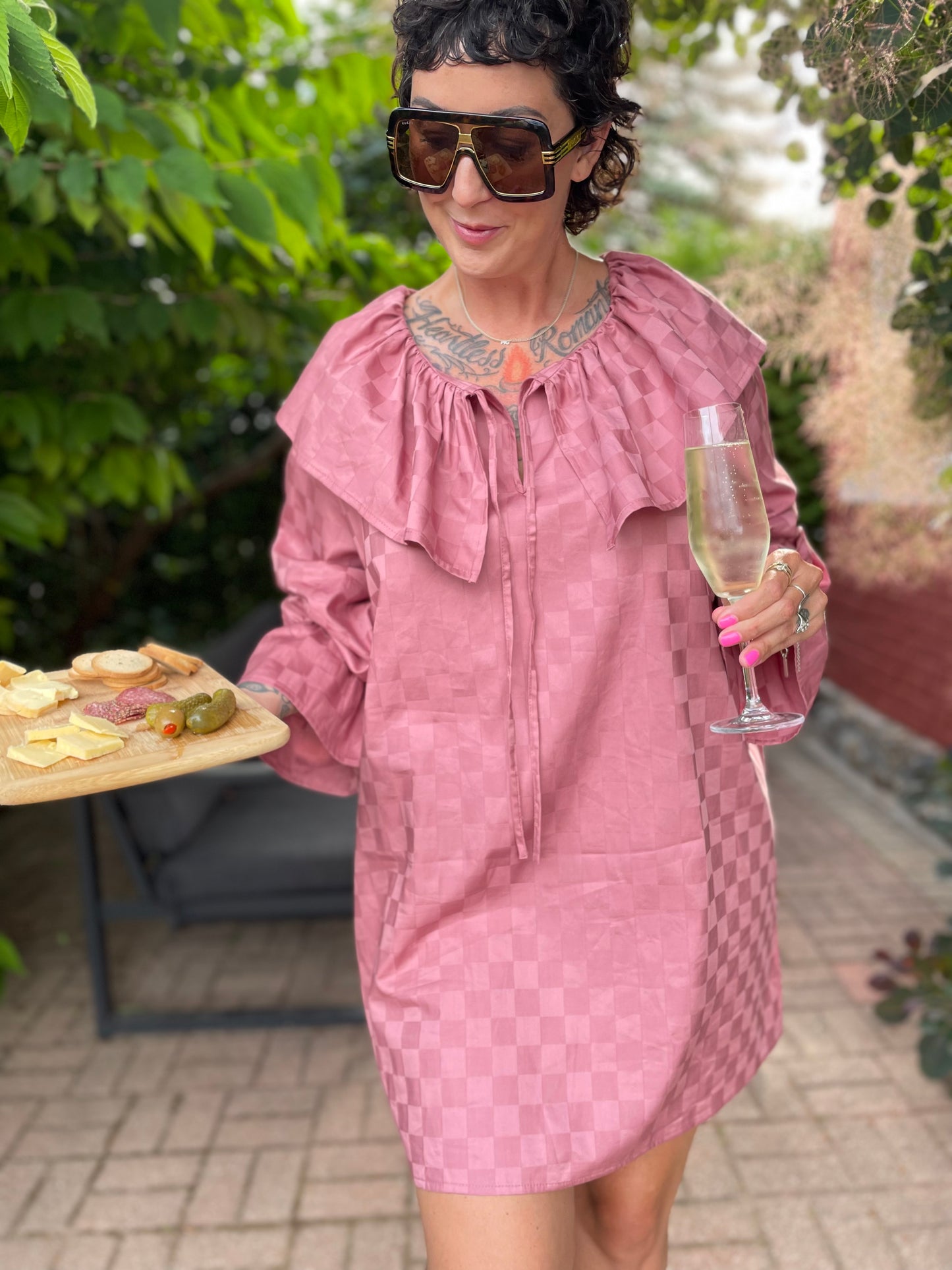 Clown Smock - Pink Check