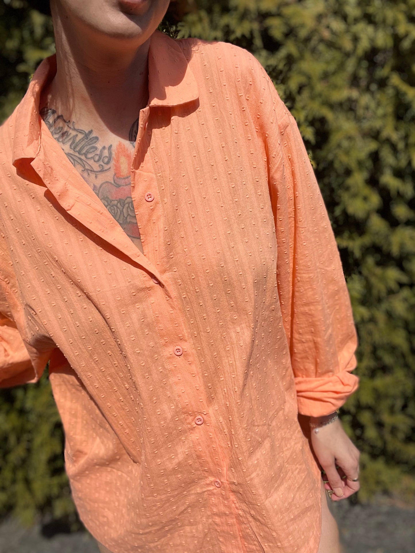 Semi Sheer Shirt - Creamsicle