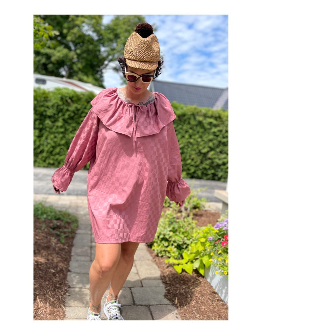 Clown Smock - Pink Check