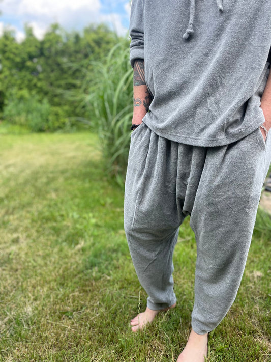 Drop Crotch Pants - Grey Terry