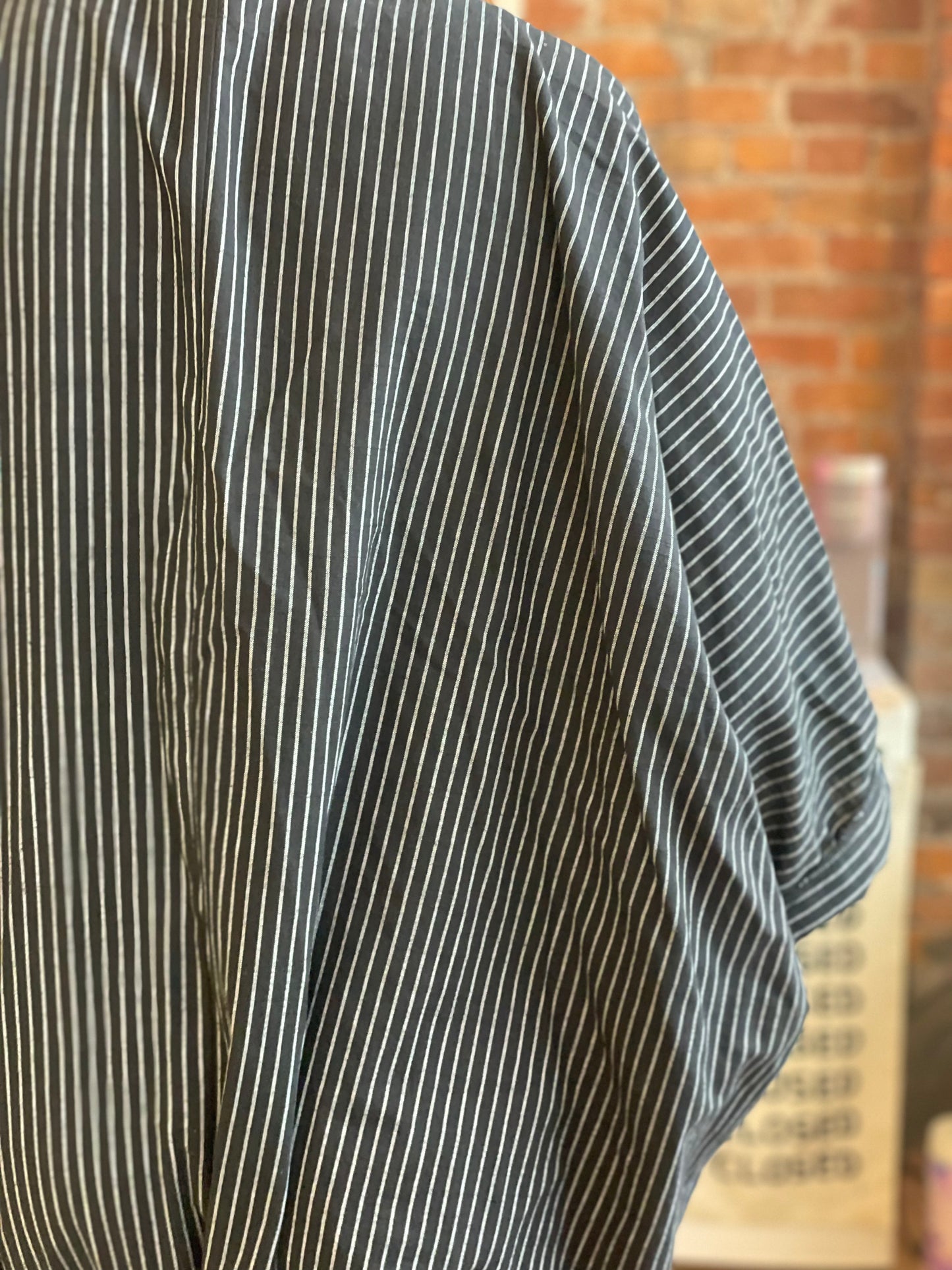 Sack Jumpsuit - Black Pin Stripe