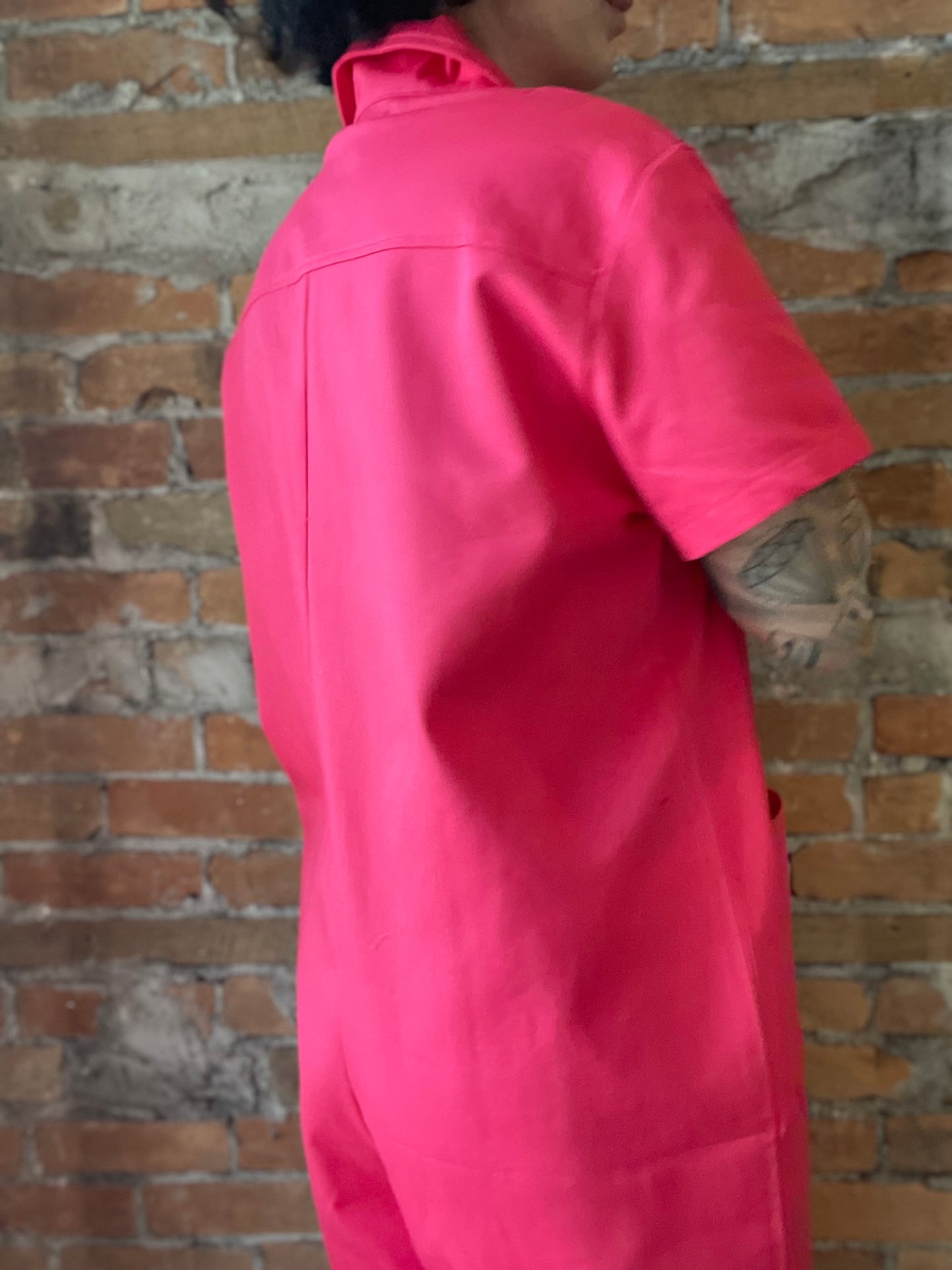 Baggy Boilersuit - Short Sleeve Pink