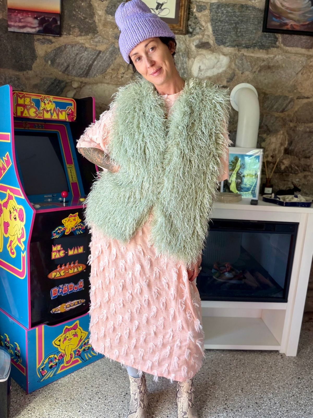 Fuzzy Vest - Mint