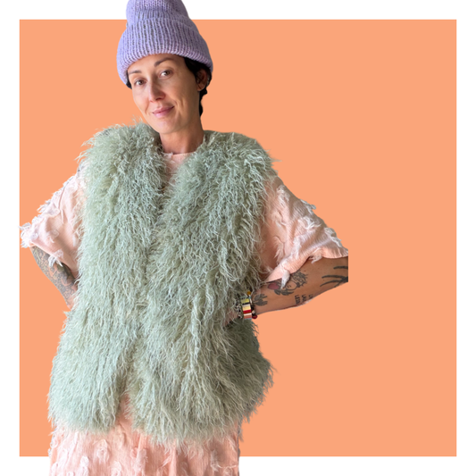 Fuzzy Vest - Mint