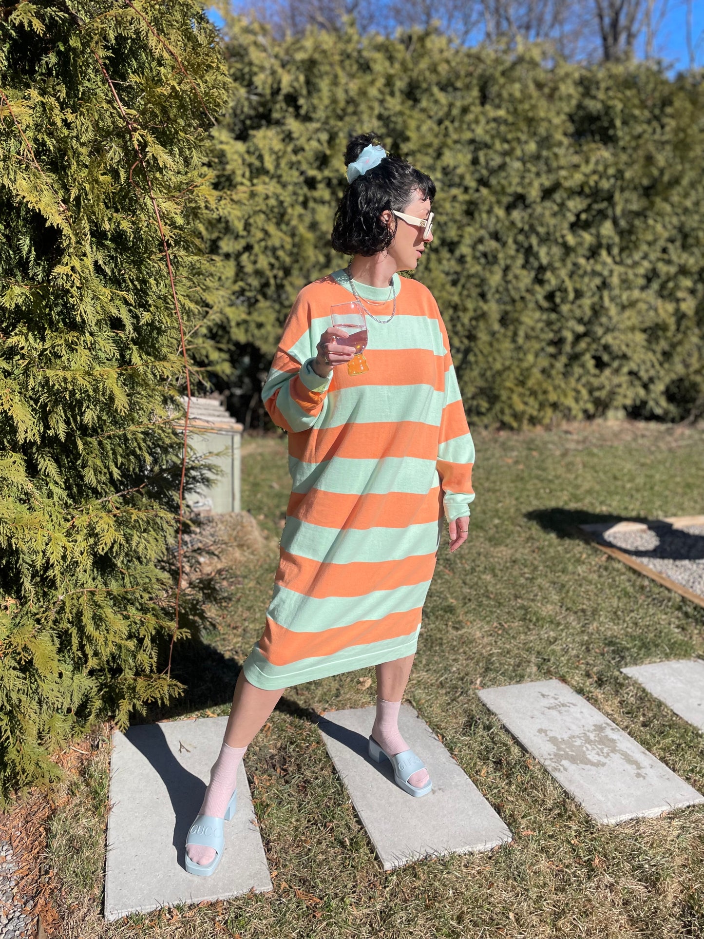 Stripe Maxi Sweater - Orange