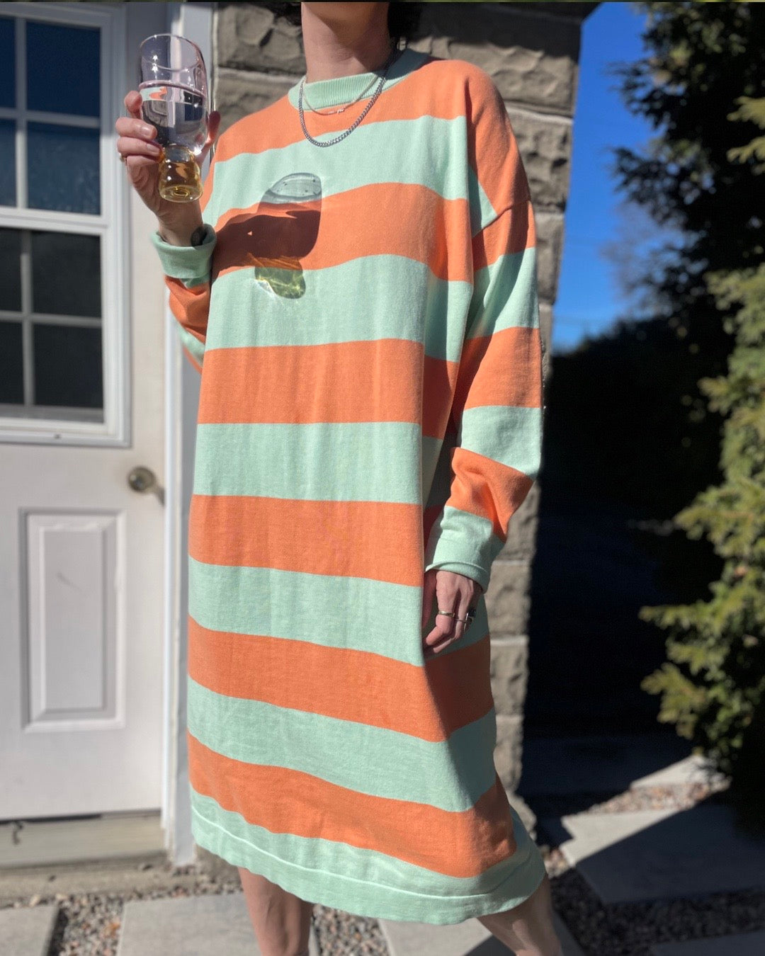 Stripe Maxi Sweater - Orange
