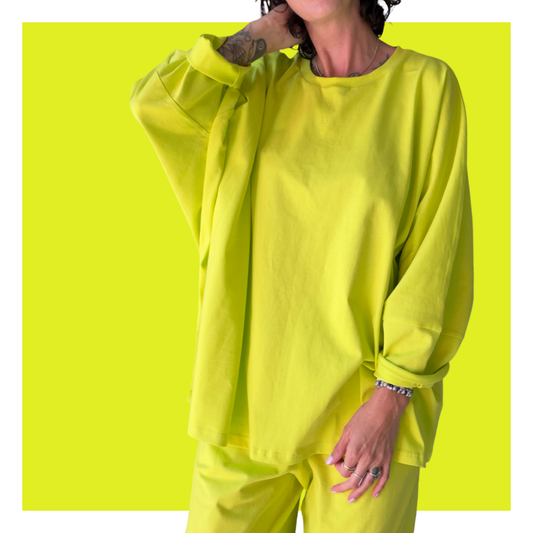 Kaftan Tee - Highlighter Yellow
