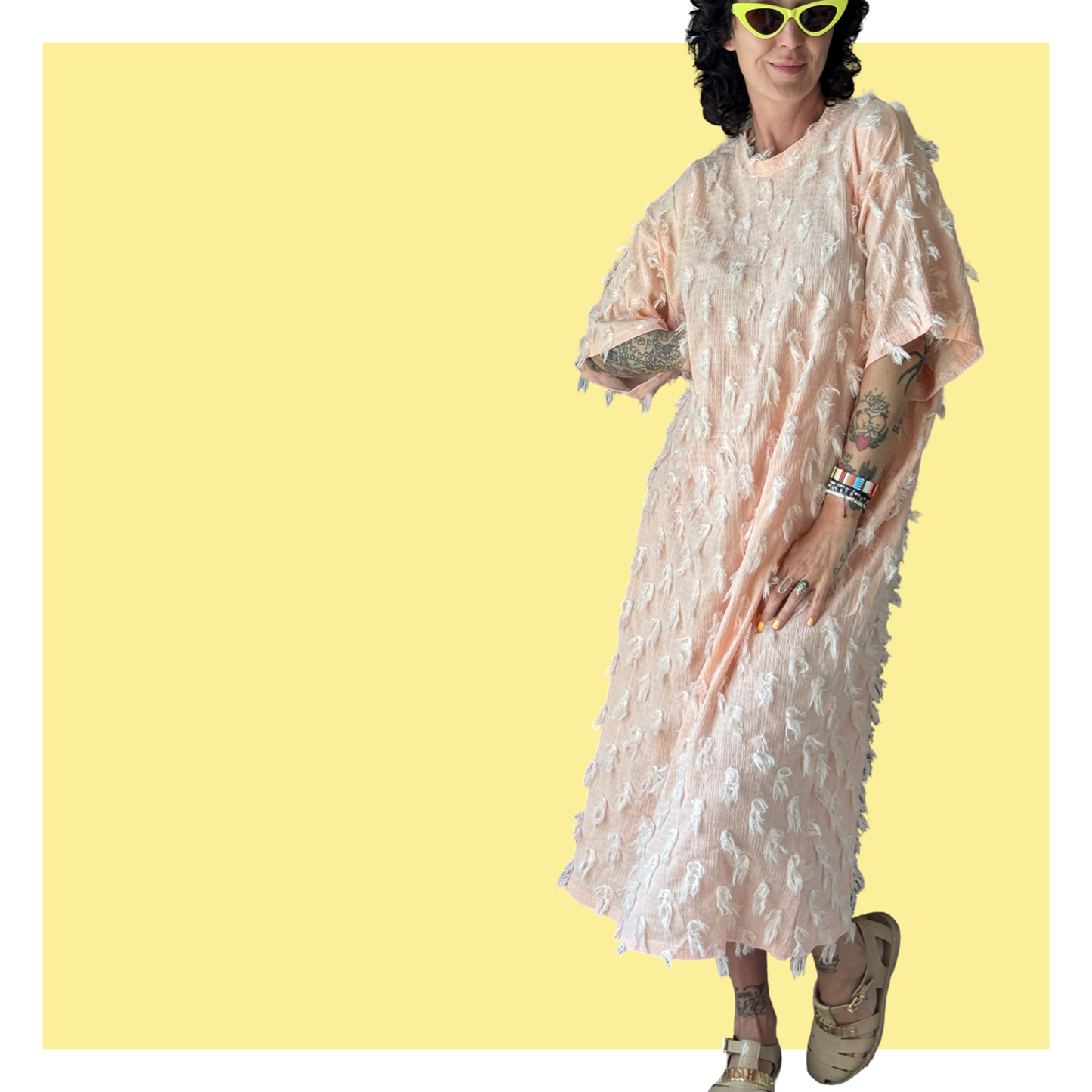 Tassel Dress - Peachy Coral