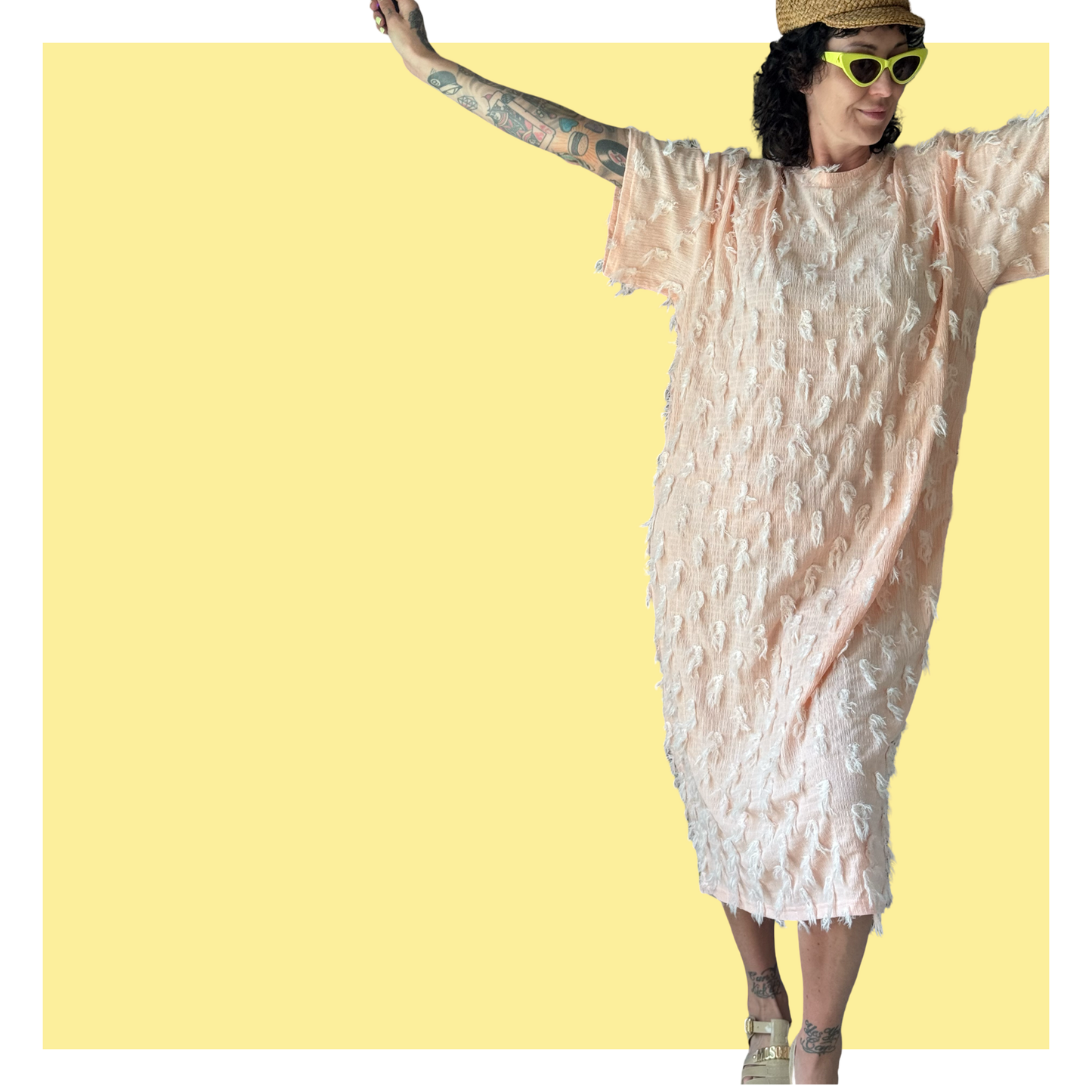 Tassel Dress - Peachy Coral