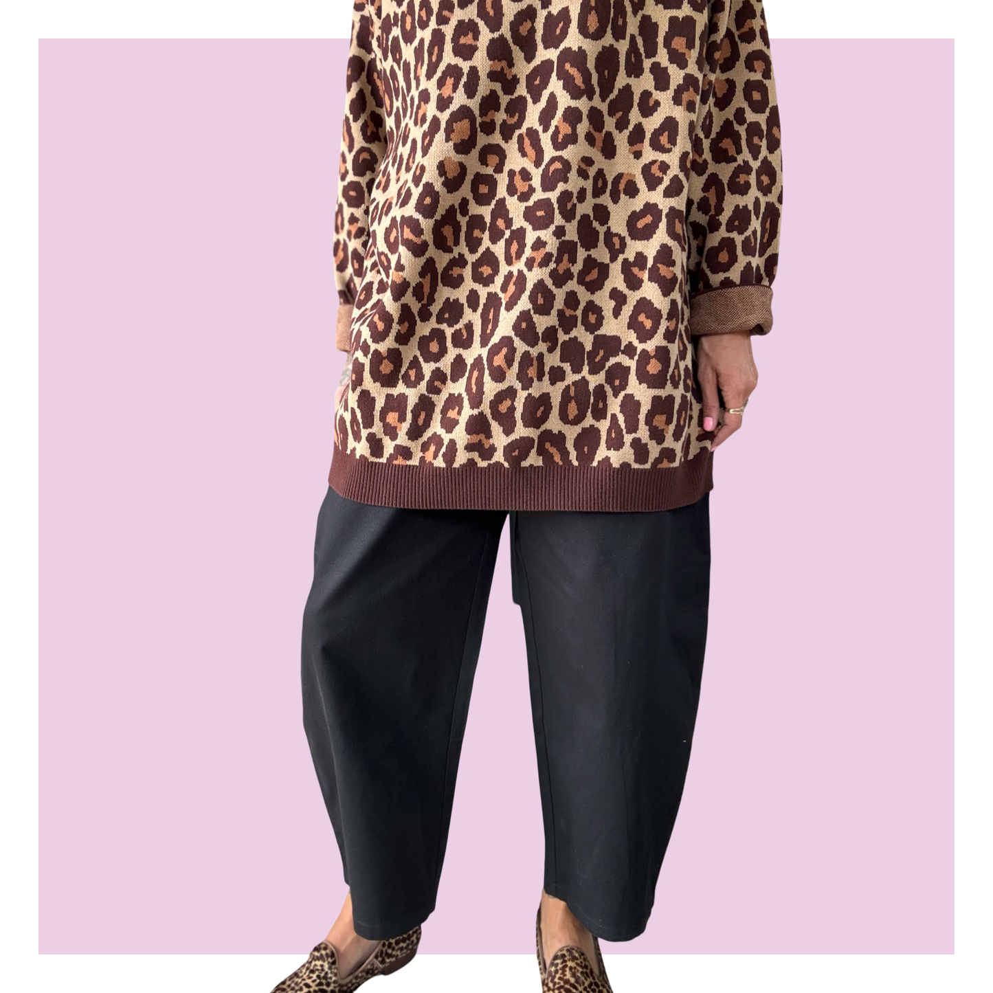 Leopard Knit Mini Dress
