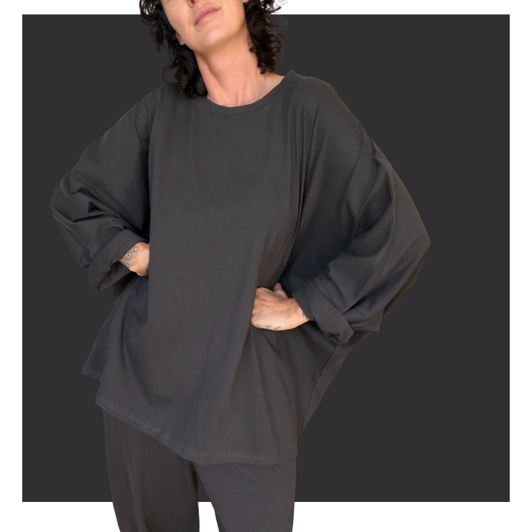 Kaftan Tee - Washed Black