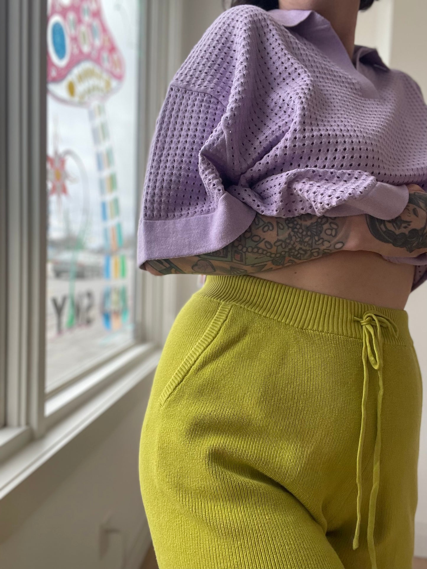Knit Shorts - Chartreuse