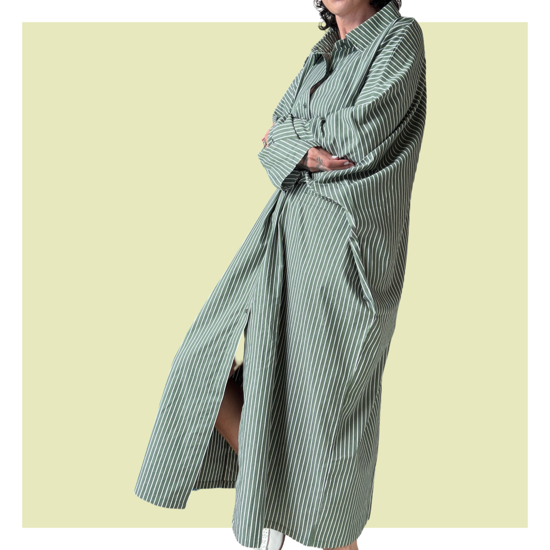 Shirt Kaftan - Green Maxi
