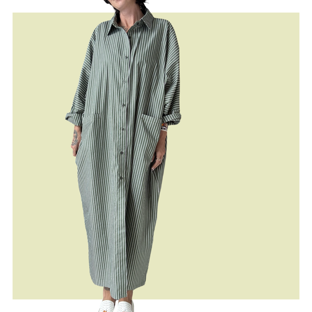 Shirt Kaftan - Green Maxi