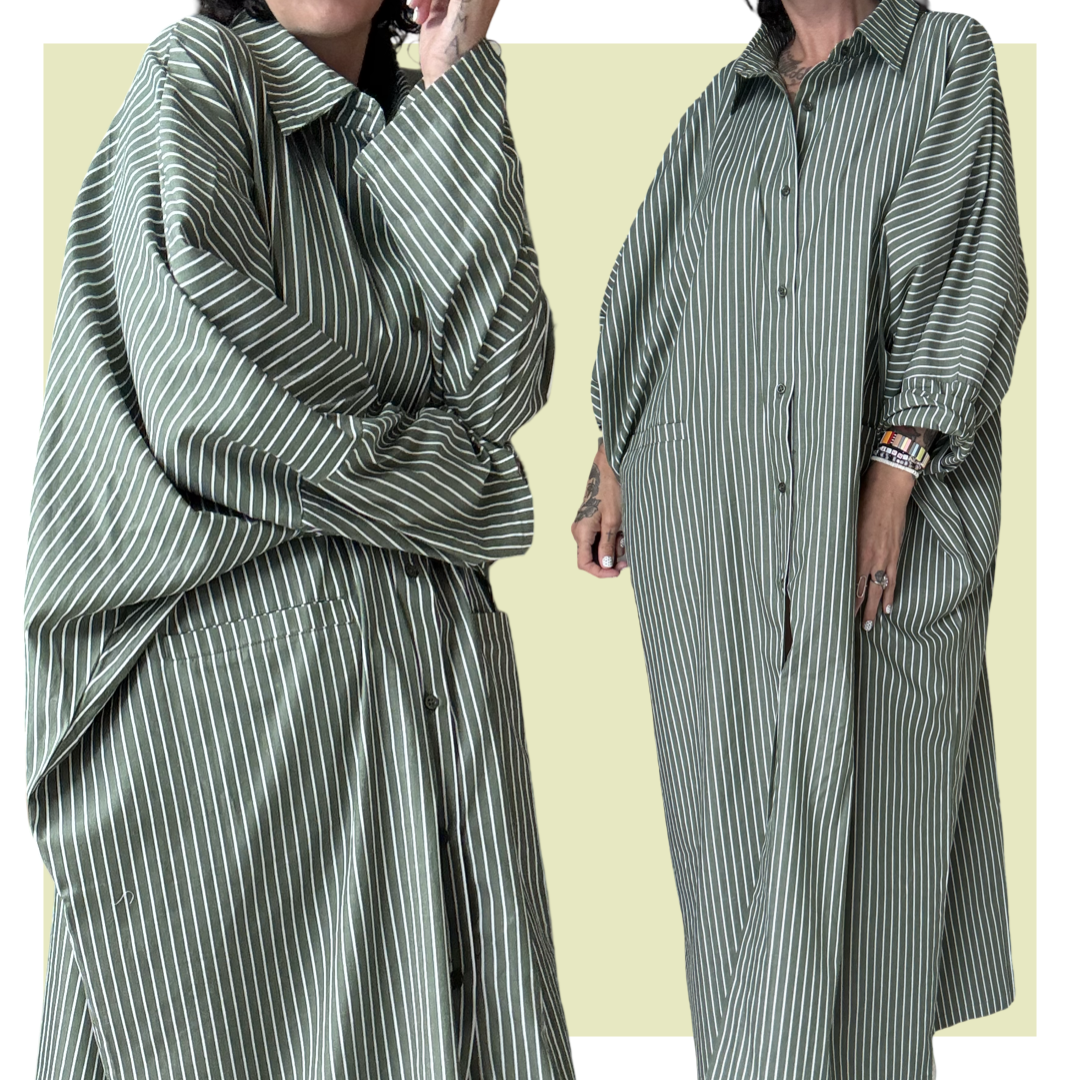 Shirt Kaftan - Green Maxi