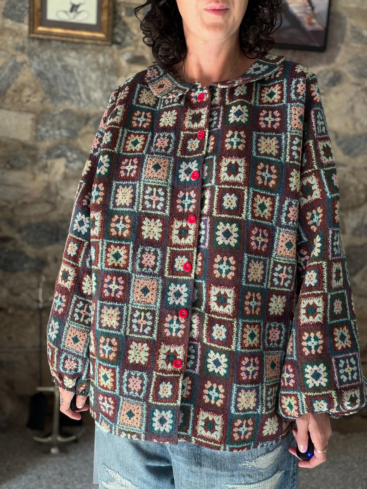 QUILT JACQUARD JACKET - LRG/XL