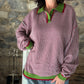 BURGUNDY BLUE SWEATER - SIZE ONE