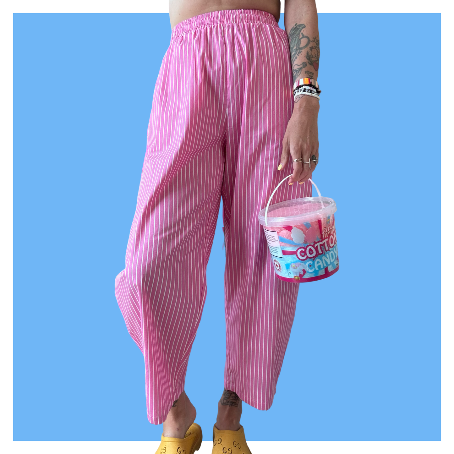 Barrel Pants - Pink Stripe