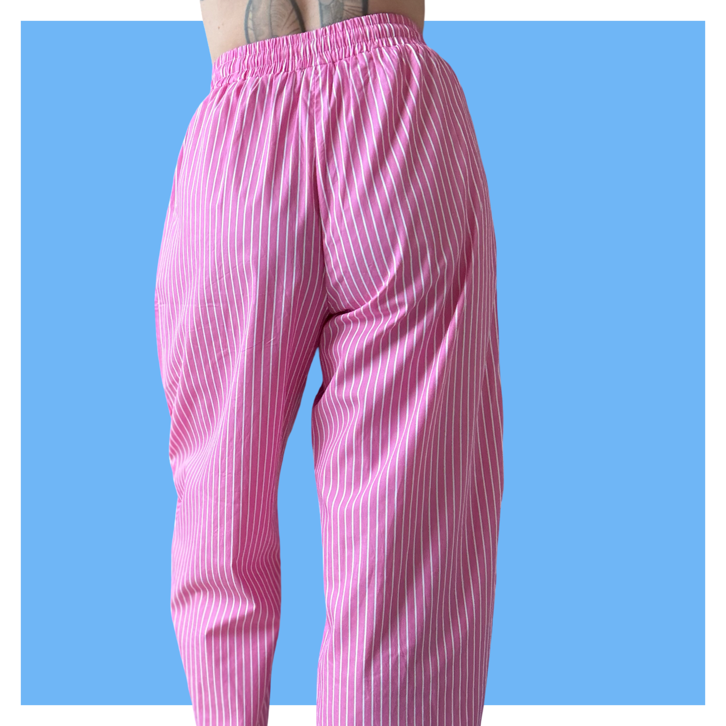 Barrel Pants - Pink Stripe