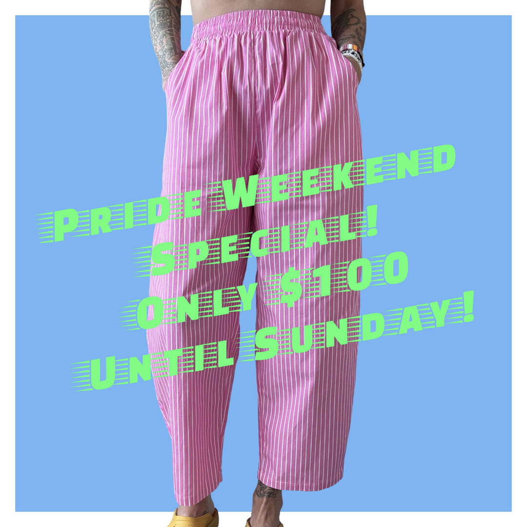 Barrel Pants - Pink Stripe