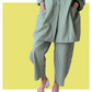 Barrel Pants - Green Stripe