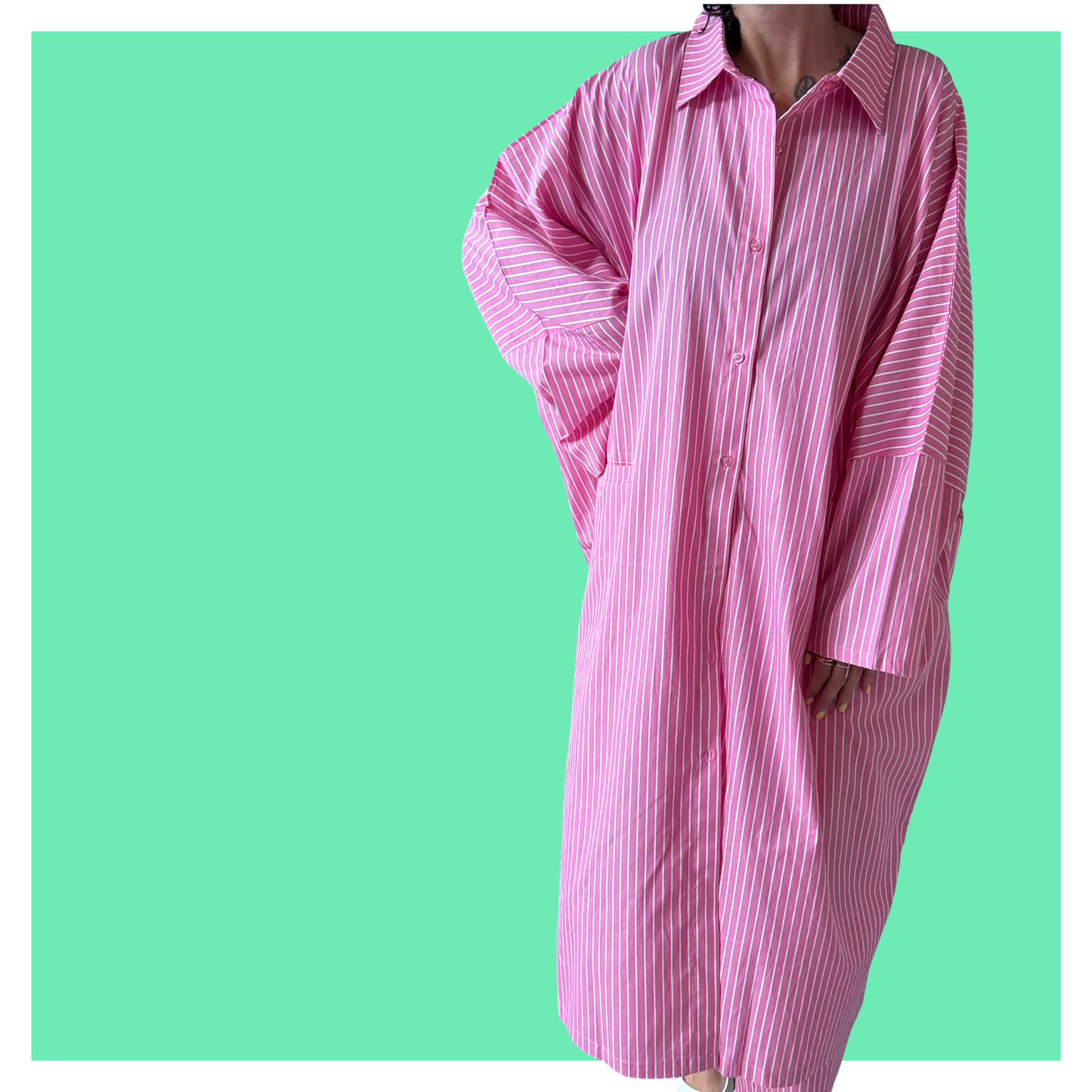 Shirt Kaftan - Pink Midi