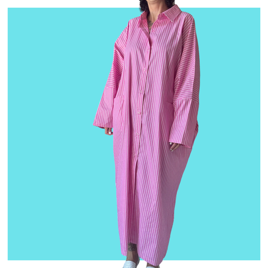 Shirt Kaftan- Pink Maxi