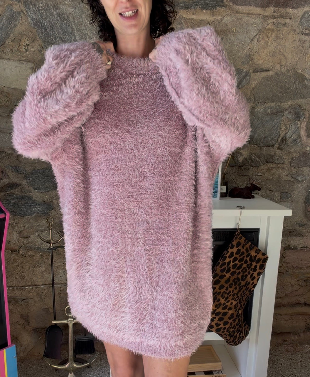 PINK FLUFFY DRESS - SIZE ONE