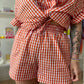 Gingham shorts - Orange