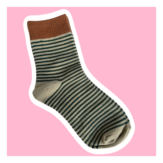 RS X OA Brown Green Stripe Socks #3