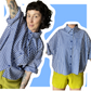 Cropped DTM - Blue Gingham