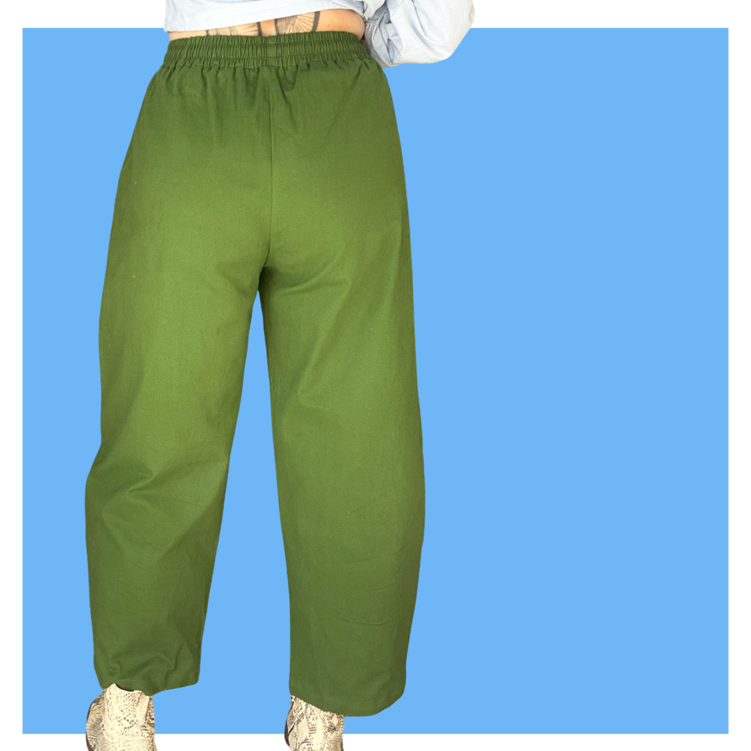 Barrel Pants - Green Stretch
