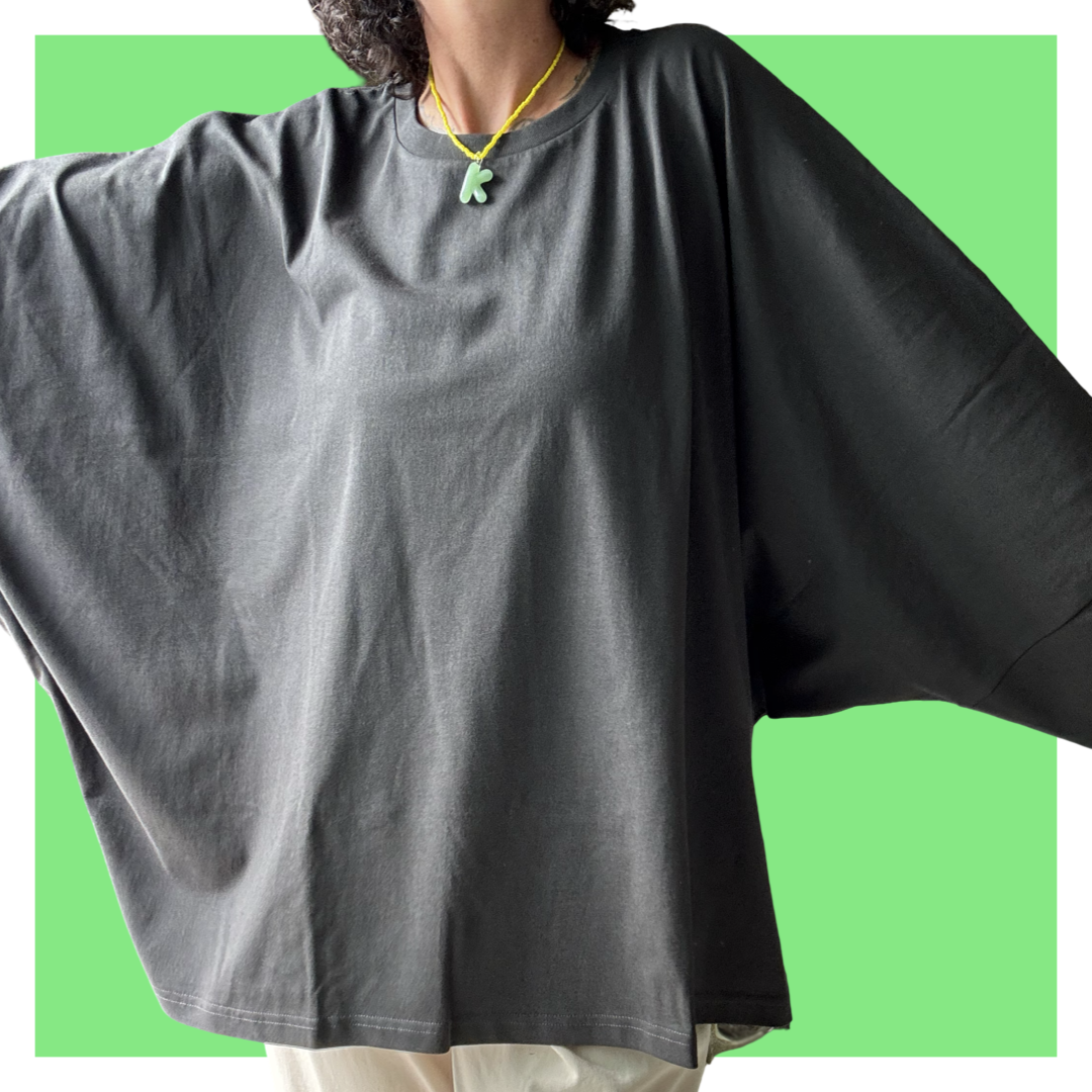Kaftan Tee - Washed Black