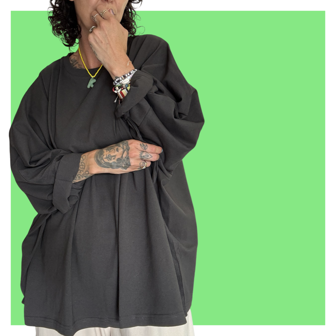 Kaftan Tee - Washed Black