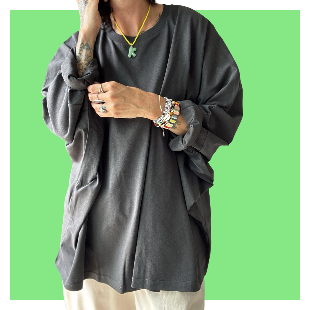 Kaftan Tee - Washed Black