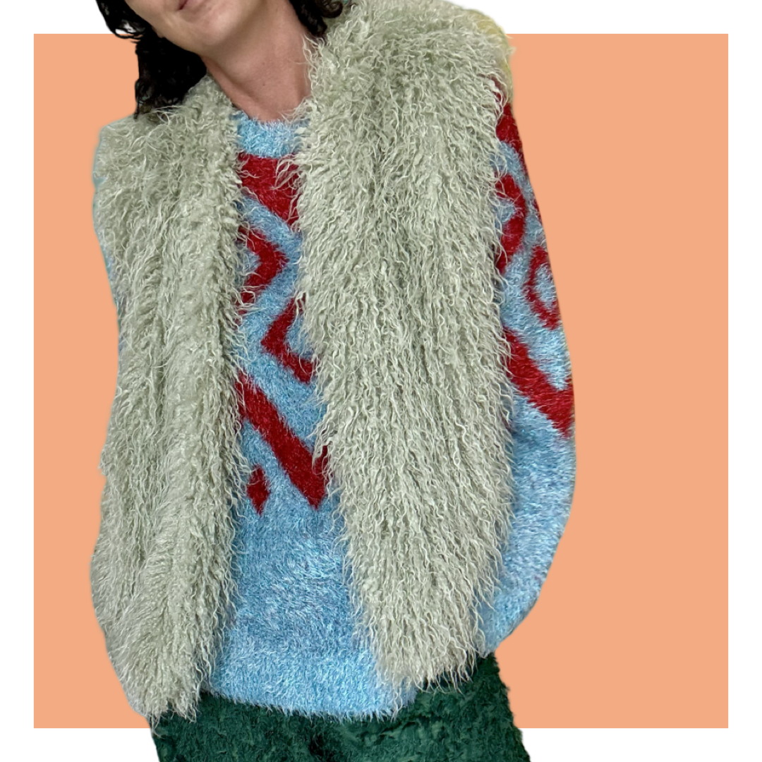 Fuzzy Vest - Mint