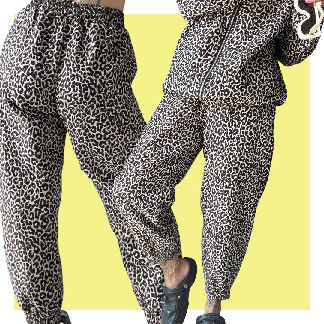 Leopard Jacquard Track Pant